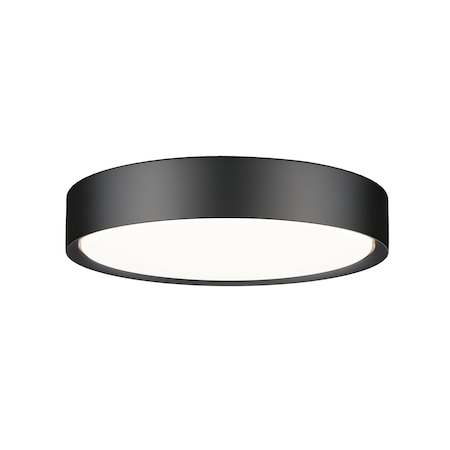 Z-Lite Kawan 1 Light Flush Mount, 16in. W x 5.25in. L, Matte Black 1014F16-MB-LED